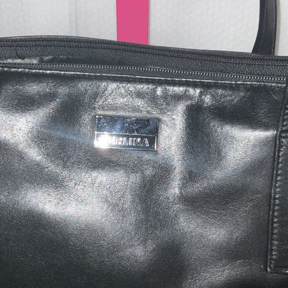 Perlina‎ Glossy Black Business Shoulder Bag - Picture 2 of 14